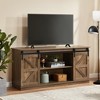 CENGHU TV Stand for Television up to 65" , Modern Mid Century Entertainment Center with Sliding Barn Door, Storage Cabinet Table Living Room, Brown - 2 of 4