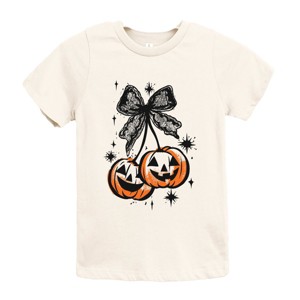 Coquette Pumpkin Cherries - Youth Short Sleeve Graphic T-Shirt and Toddler Short Sleeve Graphic T-Shirt - 1 of 4