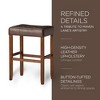 Carte: A La Carte Home Harper Backless Kitchen Stool in Vegan Leather Upholstered Seat, Set of 4 - 3 of 4