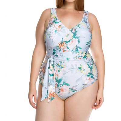 Women's Tie Side One Piece Swimsuit - Plus - BECCA
