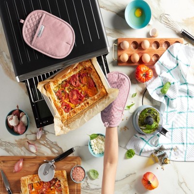 Dried Rose Silicone and Cotton Oval Pot Holder Set