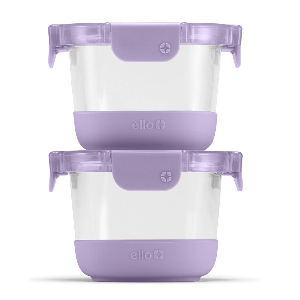 Photos - Food Container Ello 4pc 2c Glass Refresh Round Food Storage container Set Purple