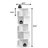 Aheaplus 4-tier/ 5-tier Bookshelf for Home Office, 360 Rotating,  Corner Bookcase - 4 of 4