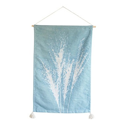 Pampas Grass Tapestry Blue Cotton by Foreside Home & Garden