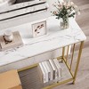 33.5" Narrow Console Table, Small Entryway Table with Glass Shelf and Metal Frame - 4 of 4