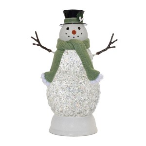 LED Snowman Snow Globe – 11" Lighted Holiday Decor with Timer by Melrose - 1 of 3