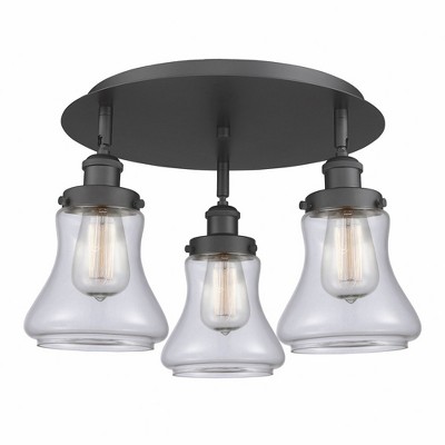 Bellmont - 3 Light Flush Mount In Art Deco Style-9.75 Inches Tall and 17.75 Inches Wide