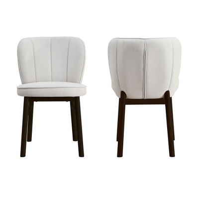 VYNXARIA Wooden Frame Upholstered Shell Dining Chairs set of 2,Modern Armless Chairs Comfor Kitchen Chairs for Living Room,Restaurant，Black