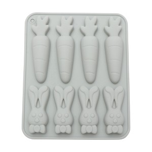 Unique Bargains Candy Moulds 8-Cavity Carrot Bunny Candy Mould Hand Wash 6.22"x5.12"x0.67" 1 Pc - 1 of 4