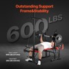 VEVOR Weight Bench, Multi-Functional Adjustable Bench, 600lbs Exercise Sit up Bench for Full Body Workout, Weight Bench Press, Red&Black - 3 of 4
