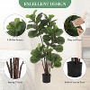 Artificial Fiddle Leaf Fig Tree, 4 Ft Faux Ficus Lyrata Tree with 72 Leaves In Pot, Fake Green Plant for Indoor Outdoor Home Office - 2 of 4