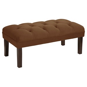 Skyline Bedroom Microsuede Tufted Bench - Skyline Furniture , Microsuede Brown