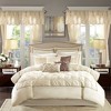 24 Pcs Essentials RIAB Faux Silk Bedding Set, Luxury Lavish Tufted Detailed Comforter for All Season, Solid Royal Style Traditional Prime Cozy Bed Set - 2 of 4