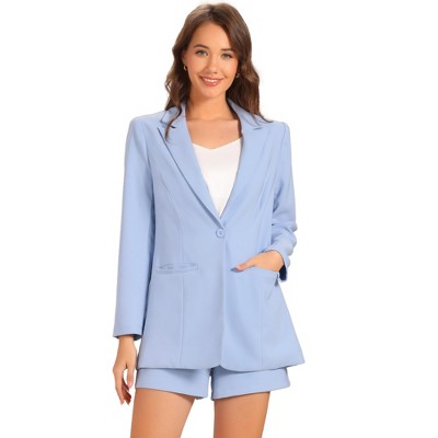 INSPIRE CHIC Women's Long Sleeves Blazer and Short Pants 2-Piece Suit Sets