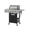 Stainless Steel 3-Burner Propane Gas Grill with Side Burner, Large Cooking Area, and Electronic Ignition for Outdoor BBQ & Camping-Coolbibila - 3 of 4