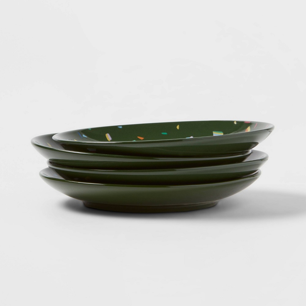 4" 4pk Stoneware Appetizer Plates Green - Opalhouse
