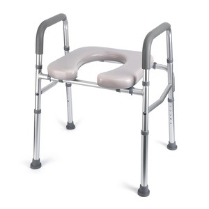 Raised Toilet Seat - 350LB Capacity, Toilet Seat Risers for Seniors, Toilet Seat with Armrests, Comfortable Cushion, Durable Design - 1 of 4