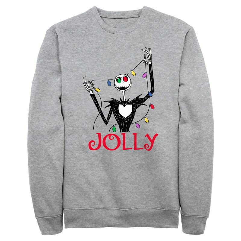 Men's The Nightmare Before Christmas Jack Jolly Christmas Lights Sweatshirt, 1 of 5