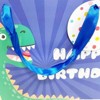 Bows And Sparkles Medium 'Happy Birthday' Dinosaur Gift Bag with Tag Blue/Green - 2 of 2