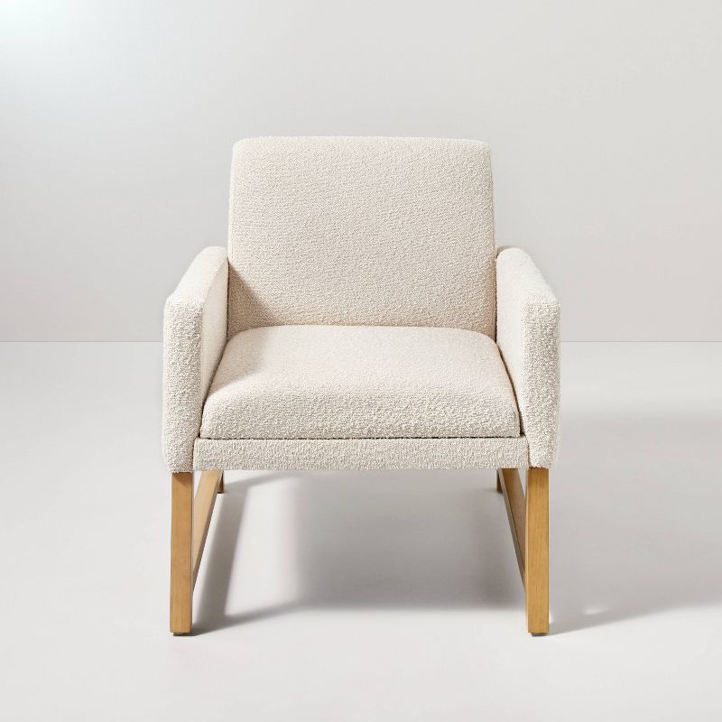 Boucle Upholstered Accent Arm Chair - Cream - Hearth &#38; Hand&#8482; with Magnolia, 4 of 11