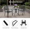 Karl Home |23.6in. Square Patio Bistro Table with Tempered Glass Top - 3 of 4