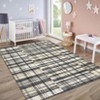 Indoor Modern Area Rugs Retro Striped Plaid Distressed Carpet For Living Room Bedroom Washable Soft Floor Mat Office Home Decor - 4 of 4