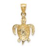 Black Bow Jewelry 14k Yellow Gold Diamond Cut and Textured Sea Turtle Pendant - 3 of 4