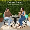Best Choice Products 3-Piece Patio Bistro Dining Furniture Set w/ Round Textured Glass Tabletop, Folding Chairs - 3 of 4