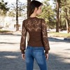 Anna-Kaci Women's Long Sleeve Lace Detail Top with Stretch Knit Bodice - 4 of 4