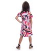 24seven Comfort Apparel Girls Pink Cold Shoulder Knee Length Dress - 3 of 4