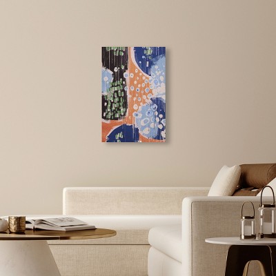 Raining Colors Retro Modern Abstract Canvas Wall Art, 24" x 36"