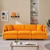 NicBex 3 Seater Sofa Couch with 2 Pillows Comfy Teddy Fabric Couch with Deep Seats and Soft Cushion for Living Room,Apartment - 2 of 4