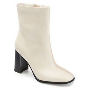 Journee Collection Womens January Inside Zip Stacked Heel Booties - 1 of 4