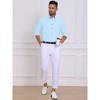 INSPIRE CHIC Men's Contrasting Colors Collar Long Sleeve Button Down Formal Business Dress Shirts - 4 of 4