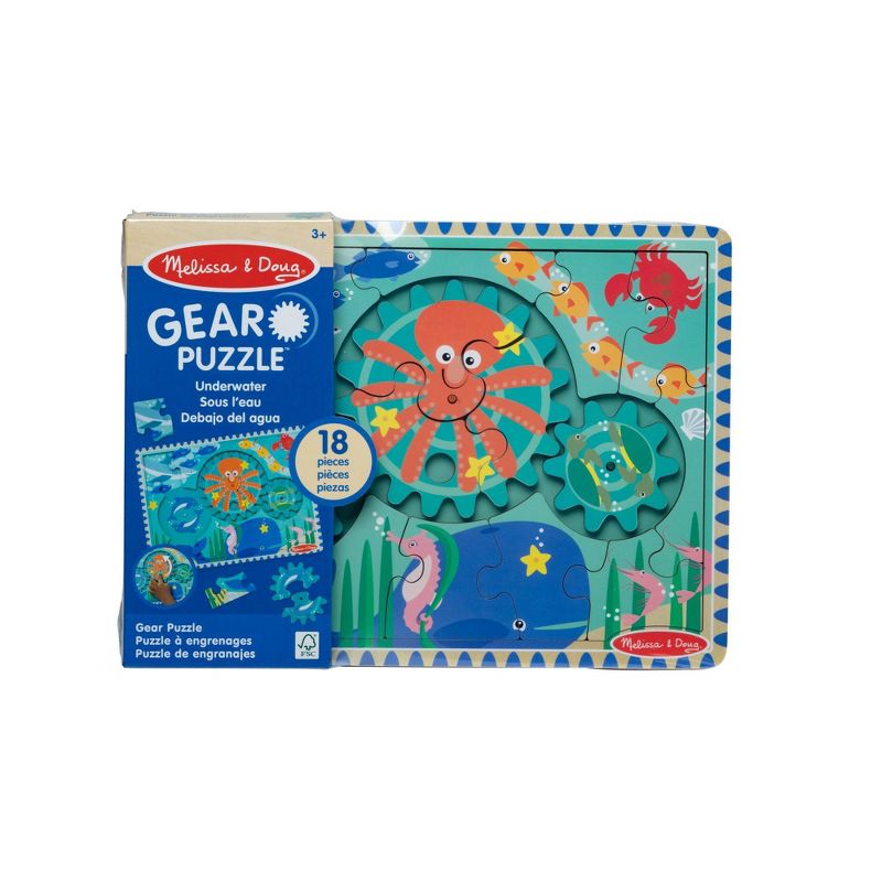 Melissa &#38; Doug Wooden Underwater Jigsaw Spinning Gear Puzzle &#8211; 18pc, 4 of 11