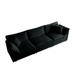 NicBex 111.5 Inch Mid-Century Chenille Couch,3-Seater Sofa with 2 Armrest Pillows and 3 Toss Pillows for Living Room,Office,Apartment - 1 of 4