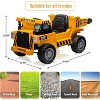 12V Kids Ride On Dump Truck, 4WD Electric Construction Vehicle w/Remote, Electric Dump Bed, Shovel, Music & Lights - 4 of 4