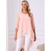 INSPIRE CHIC Women's High Low Hem Scoop Neck Asymmetrical 3/4 Sleeve Summer Top - 3 of 4