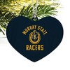 Murray State University Racers Logo Heart Love Wood Christmas Tree Holiday Ornament - 2 of 3