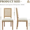 QingMoon Vintage Dining Chairs Set of 2, Wooden Decor Chairs with Square Rattan Backrest and Linen Upholstered Seat for Living Room - 4 of 4