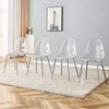 Dining Chairs Set of 4, Modern Armless Crystal Chair with Metal Legs, Nordic Stool for Home, Office, Kitchen, Dining Room - 3 of 4