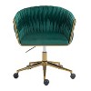 Velvet Hand-woven Swivel Office Chair with Wheels,360° Swivel Home Desk Chair,Woven Vanity Chair Height Adjustable Computer Task Chair-The Pop Home - 3 of 4