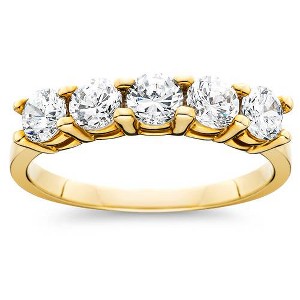 Pompeii3 1ct Five Stone Diamond Ring 14K Yellow Gold - 1 of 4