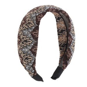 Unique Bargains Women's Fashion Pattern Wide Headbands 1 Pc - 1 of 4