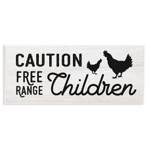 Stupell Industries Caution Free Range Children Wall Plaque Art, 17" x 7" - 1 of 4