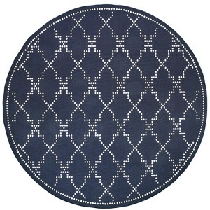 Oriental Weavers Marina 7765B Navy/ Ivory Indoor/Outdoor Area Rug - 7'10" Round - 1 of 4