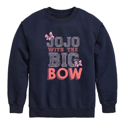 JoJo Siwa Big Bow Jojo Graphic Long Sleeve Fleece Sweatshirt - Navy - 3T