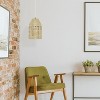 14" Bobbie Brushed Gold Metal Pendant Light with Bamboo Shade - River of Goods - 2 of 4