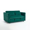 CAVINAS 55 Inch 3 in 1 Velvet Sofa Bed with 2 Pillows,Upholstered Convertible Loveseat Sofa with Side Pockets for Living Room,Bedroom - 4 of 4