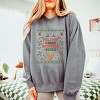 Holiday Vibes Reindeer Rides Ugly Sweater - Women's Lightweight Garment Dyed Sweatshirt - 3 of 4